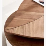 Crosby Signature Coffee Table Set (Pair) | Eco-Friendly Wooden Tops with Stainless Steel Base - Image 5