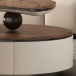 Crosby Signature Coffee Table Set (Pair) | Eco-Friendly Wooden Tops with Stainless Steel Base - Image 3