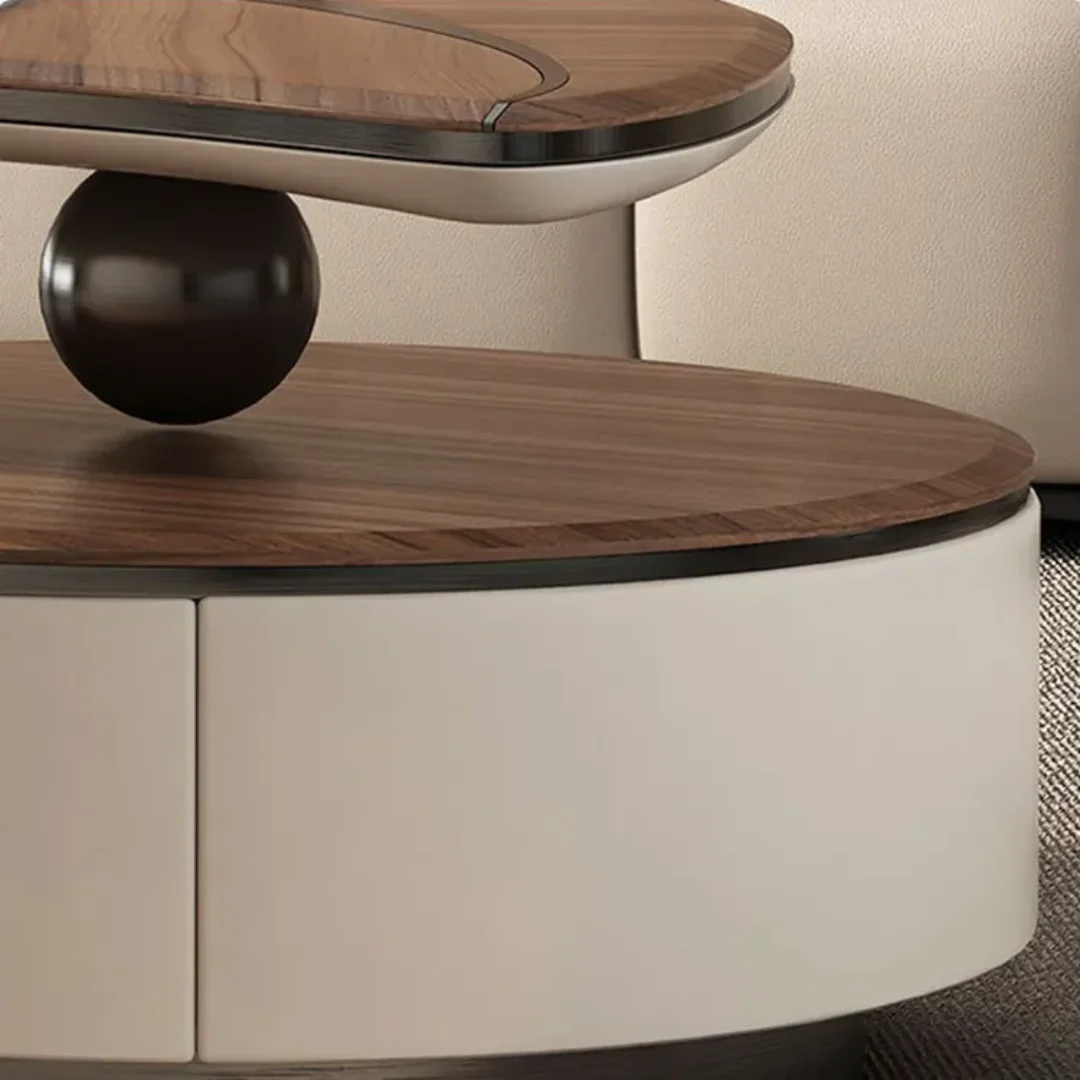 Crosby Signature Coffee Table Set (Pair) | Eco-Friendly Wooden Tops with Stainless Steel Base - Image 3