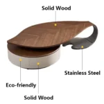 Crosby Signature Coffee Table Set (Pair) | Eco-Friendly Wooden Tops with Stainless Steel Base - Image 6