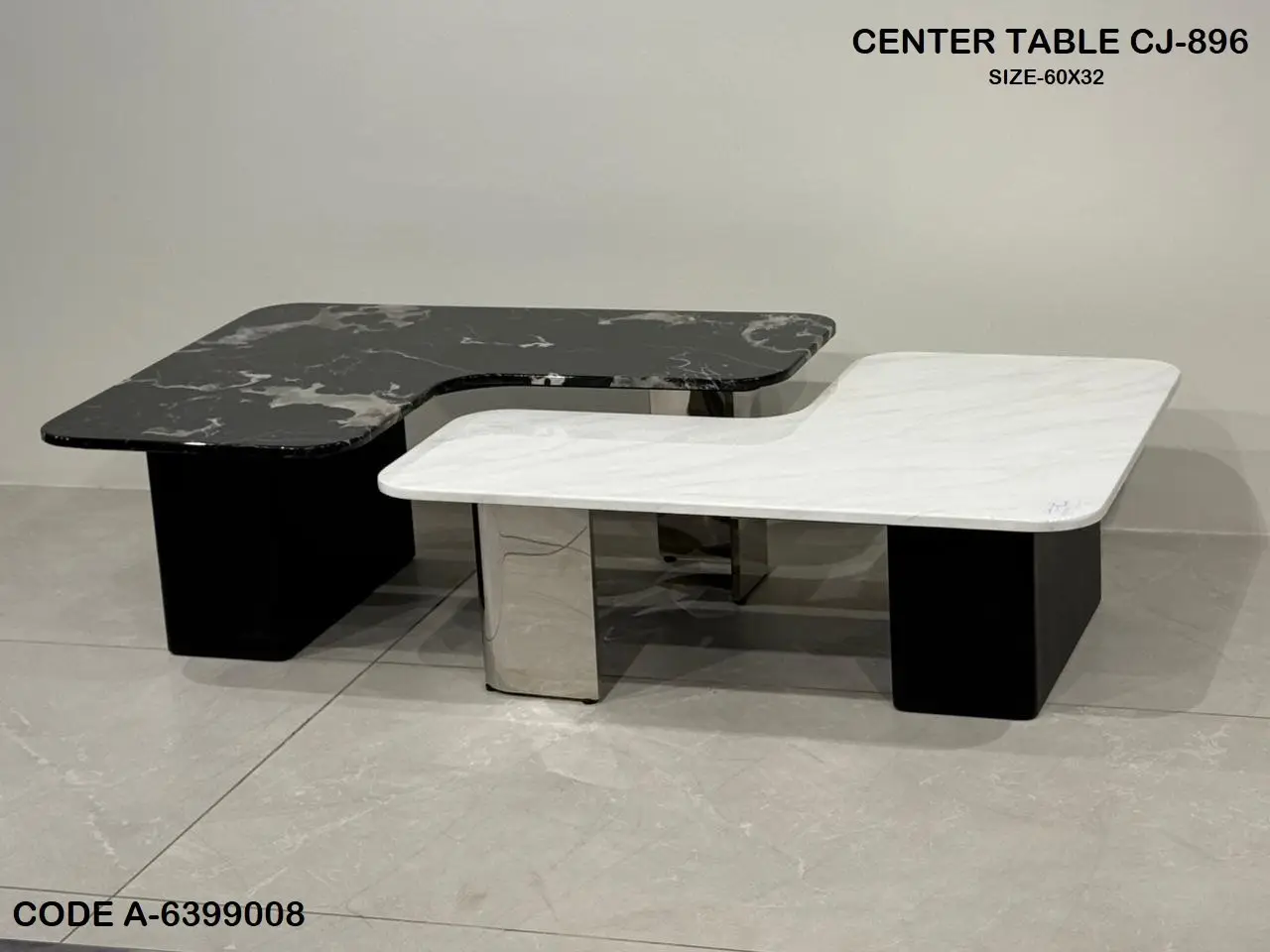 Crosby Calacatta Viola Marble Nesting Coffee Tables – Luxury in Black & White Harmony - Image 1