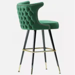 New Style Iron Leg Bar Counter Chair In Green trend-setting Velvet Bar Chair