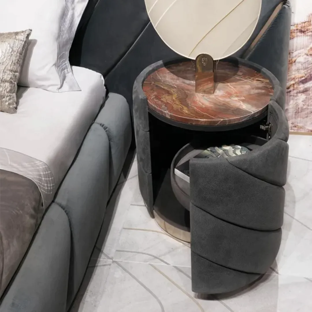 Beauty Italian bed luxury bedroom set furniture master bedroom - Image 5