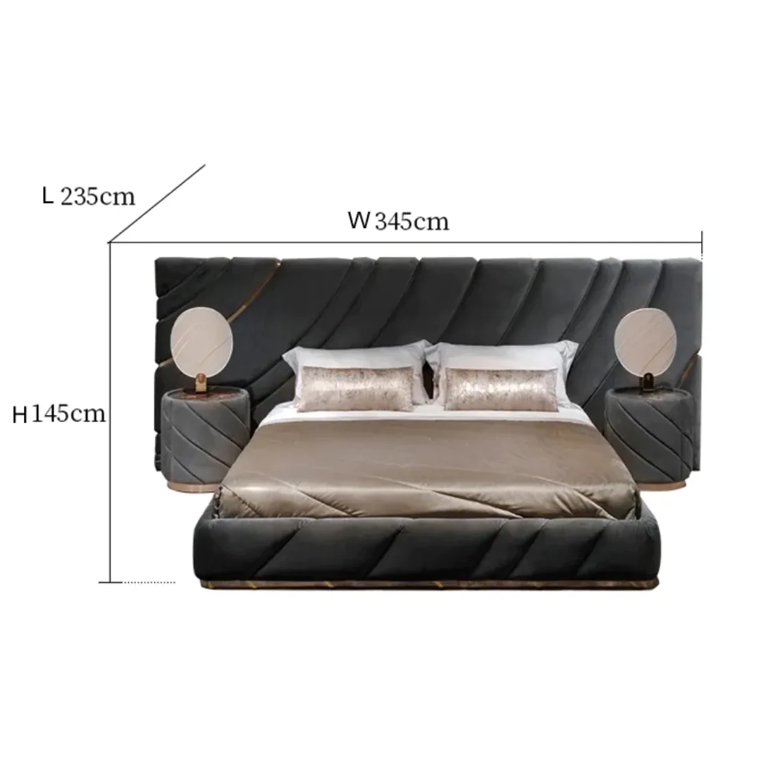 Beauty Italian bed luxury bedroom set furniture master bedroom - Image 7