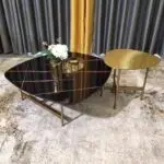 Italian Design light luxury rock gold plate coffee table modern
