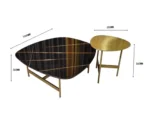 Italian Design light luxury rock gold plate coffee table modern - Image 4