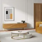 Unami Minimalist Design Sideboard Bar Cabinet | Mild Steel base Storage Cabinet