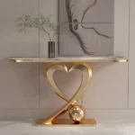 Buzz Gold Frame Marble Top Console Table