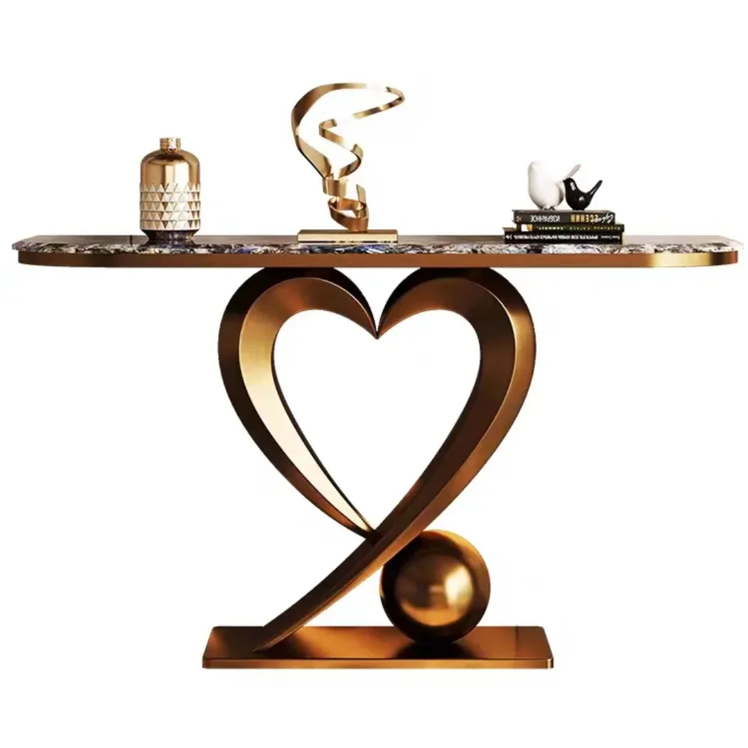 Buzz Gold Frame Marble Top Console Table - Image 5