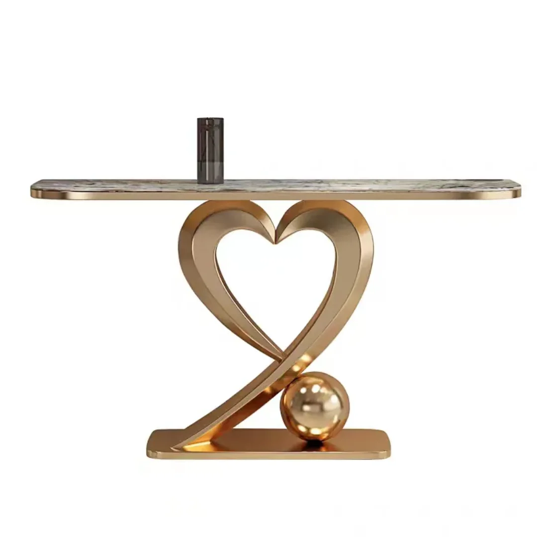 Buzz Gold Frame Marble Top Console Table - Image 3