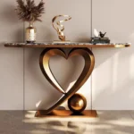 Buzz Gold Frame Marble Top Console Table - Image 7