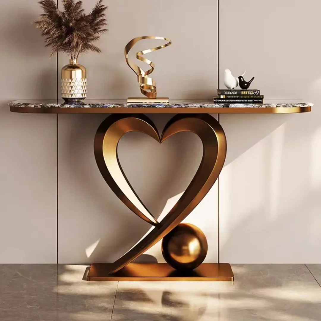 Buzz Gold Frame Marble Top Console Table - Image 7