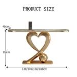 Buzz Gold Frame Marble Top Console Table - Image 6