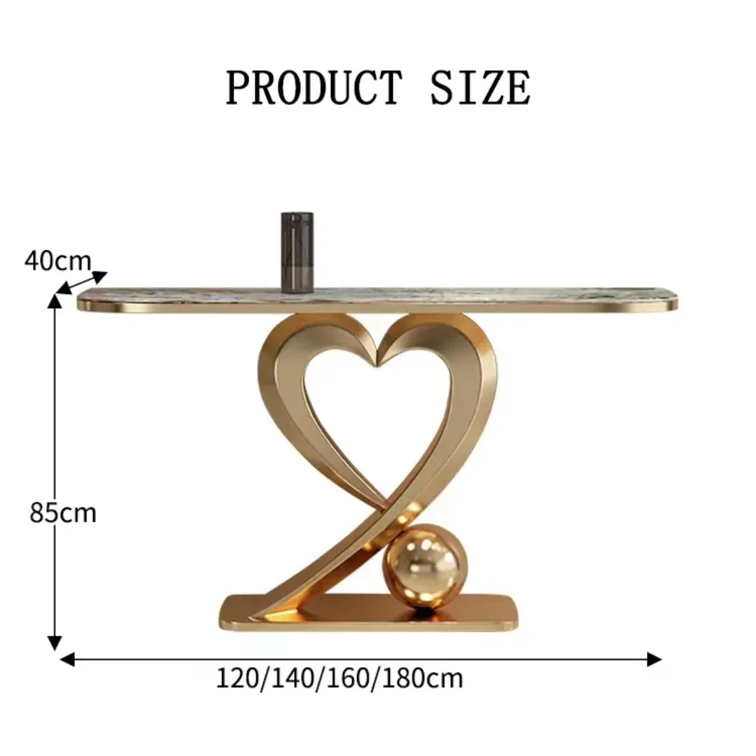 Buzz Gold Frame Marble Top Console Table - Image 6