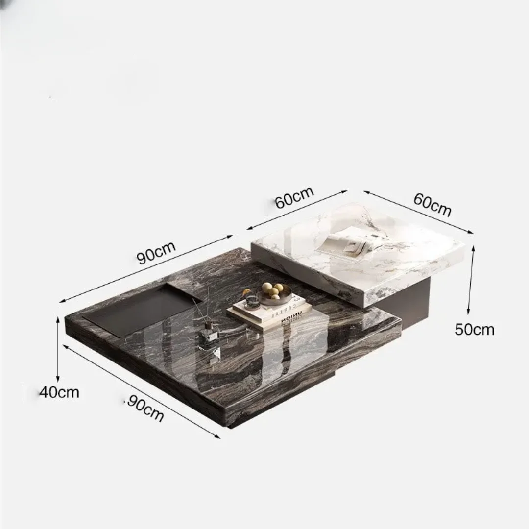 Norman Nordic Walnut White Coffee Table - Image 3