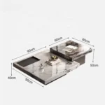 Norman Nordic Walnut White Coffee Table - Image 4