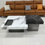 Norman Nordic Walnut White Coffee Table - Image 5