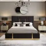 Crosby Modern Warm White Leather Upholstered Low Profile Platform Bed with Hydraulic