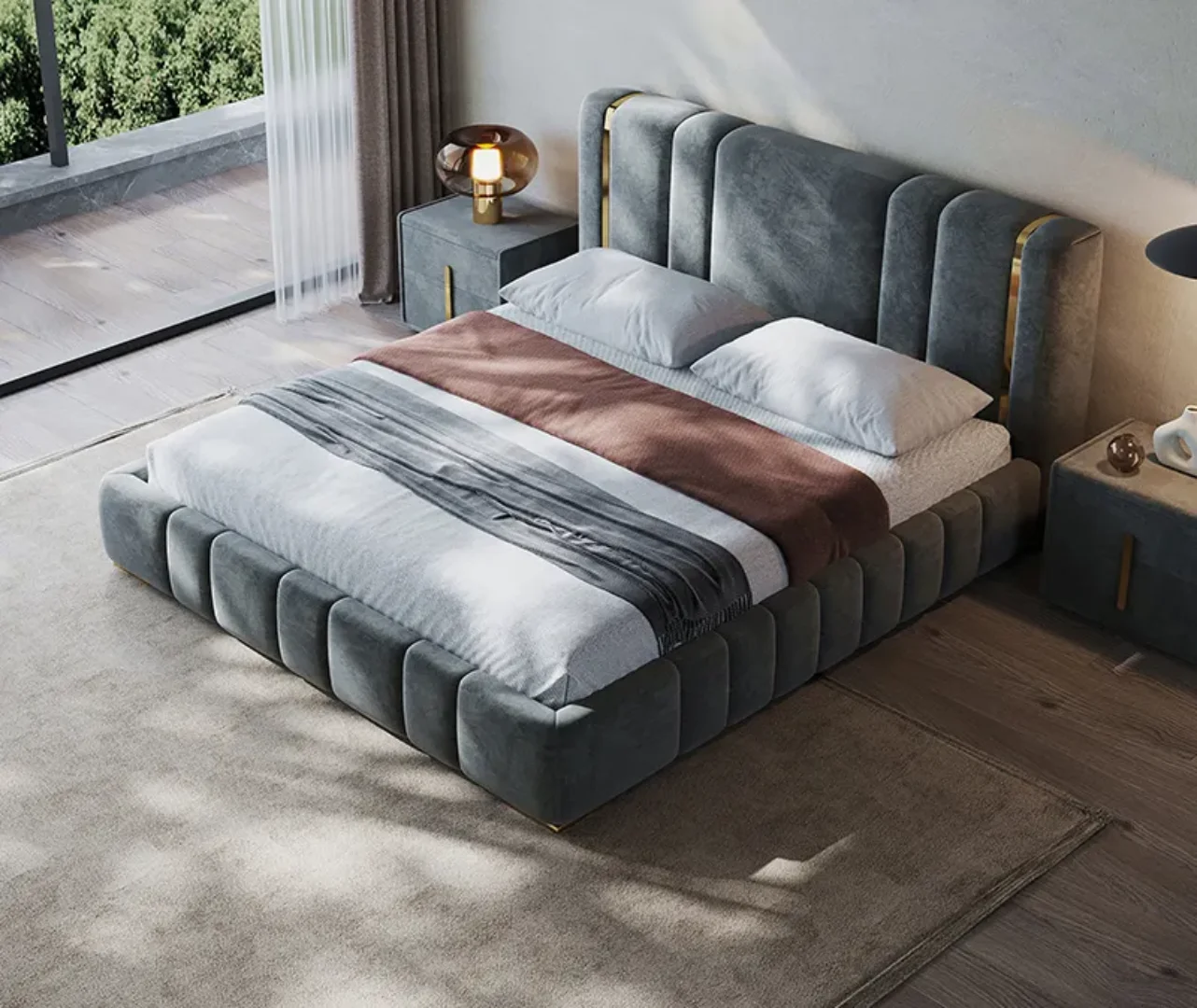 Crosby Trendy Design Bed with Hydraulic storage Luxury Bed King Size - Image 1