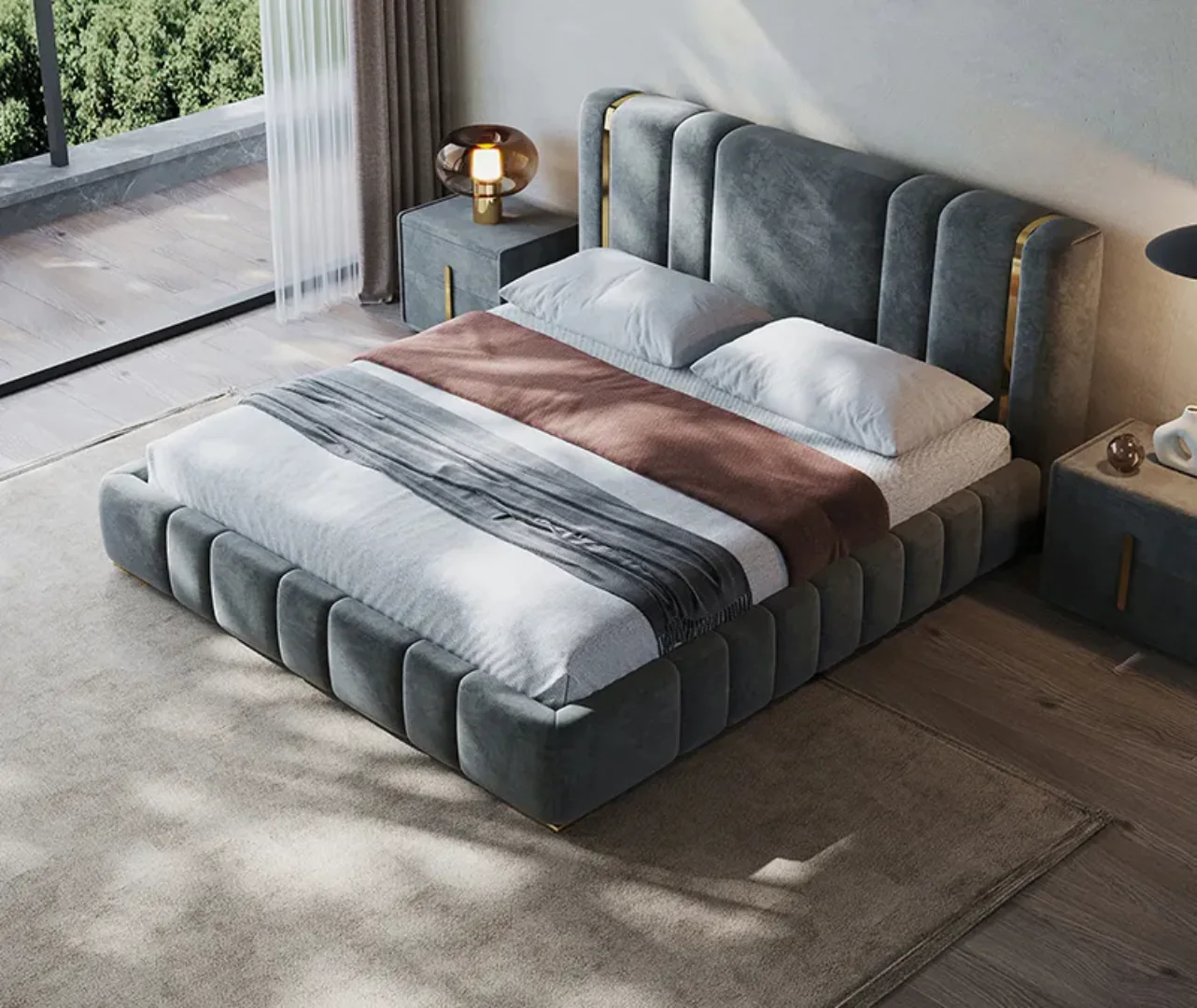 Crosby Trendy Design Bed with Hydraulic storage Luxury Bed King Size - Image 2