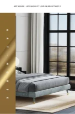 TrueEarth Upholstered Bed Low Profile Bed with Headboard Diwan Type storage - Image 5