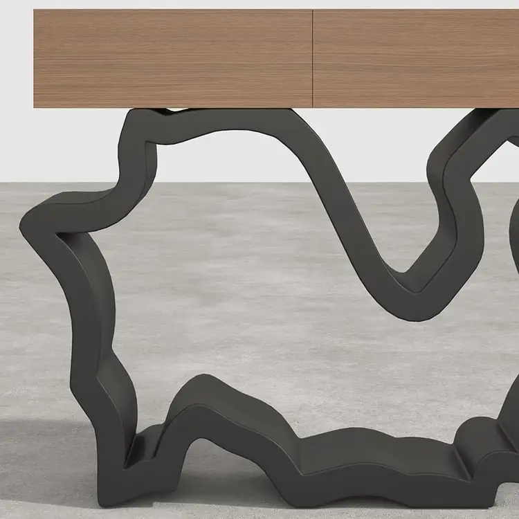 Razzmatazz Entry Table Foyer Hallway Table Italy Sitting Room Veneer Mild Steel Base Console Table - Image 11