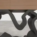 Razzmatazz Entry Table Foyer Hallway Table Italy Sitting Room Veneer Mild Steel Base Console Table - Image 8