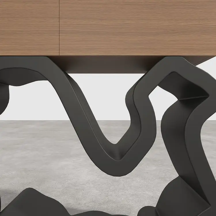 Razzmatazz Entry Table Foyer Hallway Table Italy Sitting Room Veneer Mild Steel Base Console Table - Image 8