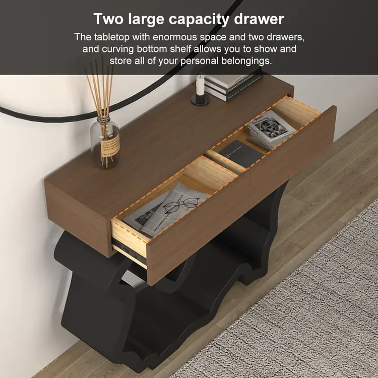 Razzmatazz Entry Table Foyer Hallway Table Italy Sitting Room Veneer Mild Steel Base Console Table - Image 14