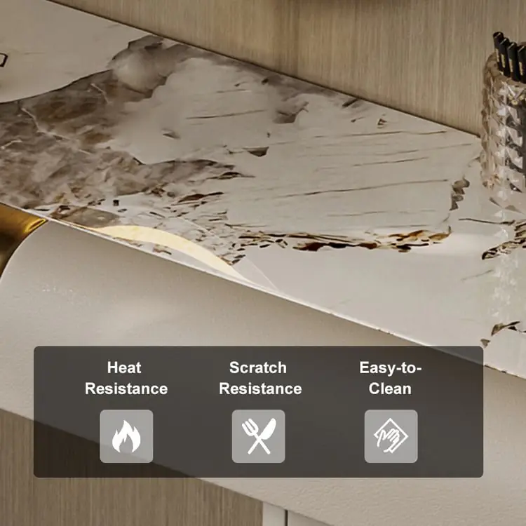 Egon Modern White Dresser with Glass Top and Leather Finish - Perfect Blend of Style and Functionality - Image 10