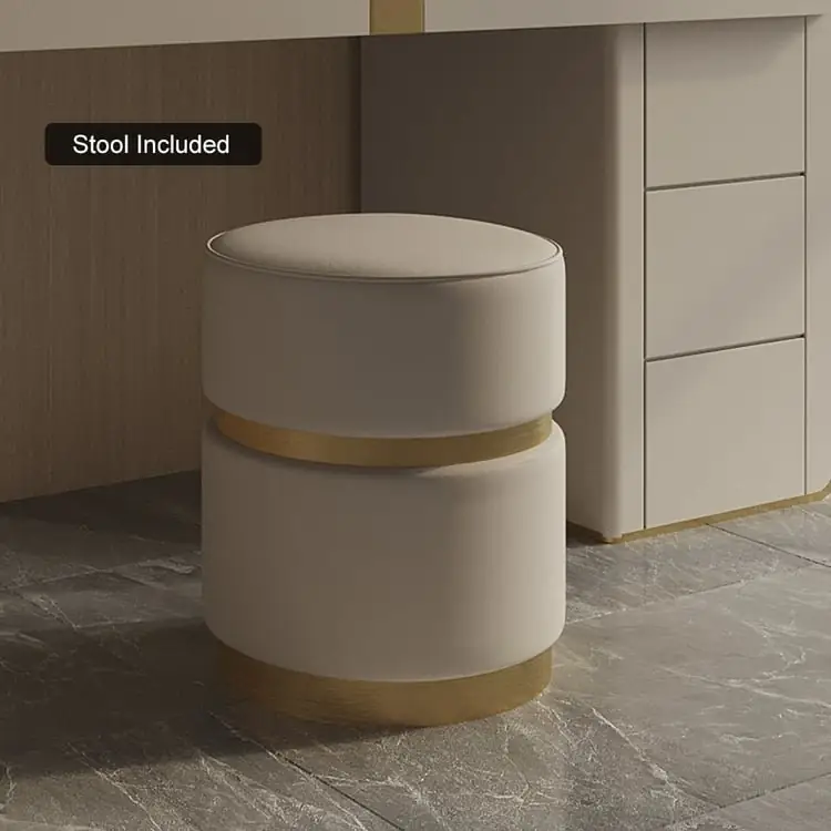 Egon Modern White Dresser with Glass Top and Leather Finish - Perfect Blend of Style and Functionality - Image 4