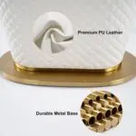 Edelweiss Dining Table Set Stainless Steel Wooden and Golden Leg + Natural Marble Top Table - Image 13