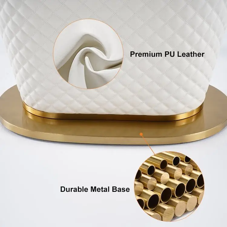 Edelweiss Dining Table Set Stainless Steel Wooden and Golden Leg + Natural Marble Top Table - Image 13