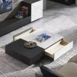 Italian modern style elegant luxury creative rock slab marble white coffee table - Image 6