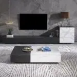 Italian modern style elegant luxury creative rock slab marble white coffee table