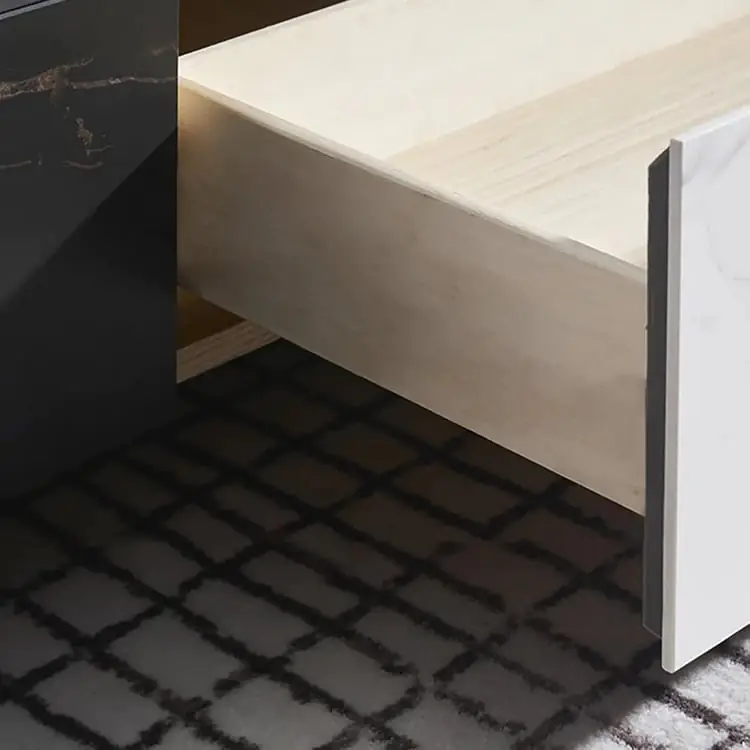 Italian modern style elegant luxury creative rock slab marble white coffee table - Image 5