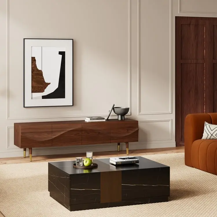 Miyagi Minimalist Design Sideboard Round Bar Cabinet Mild Steel base Storage cabinet - Image 2