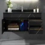 Molecule Vanity Wood cabinet with Basin - Image 17