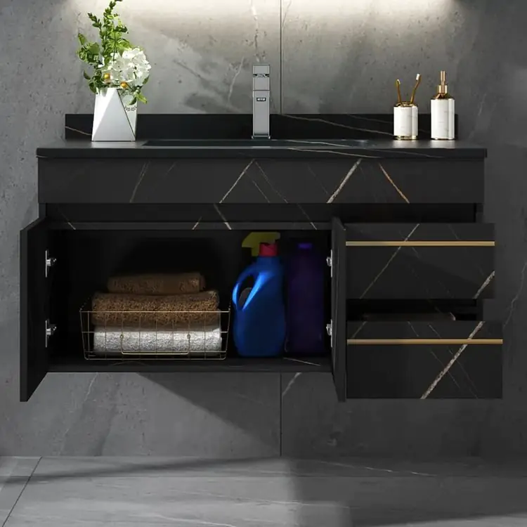 Molecule Vanity Wood cabinet with Basin - Image 17