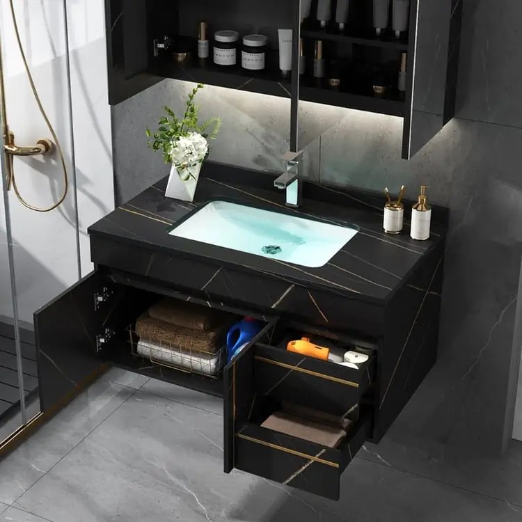 Molecule Vanity Wood cabinet with Basin - Image 18