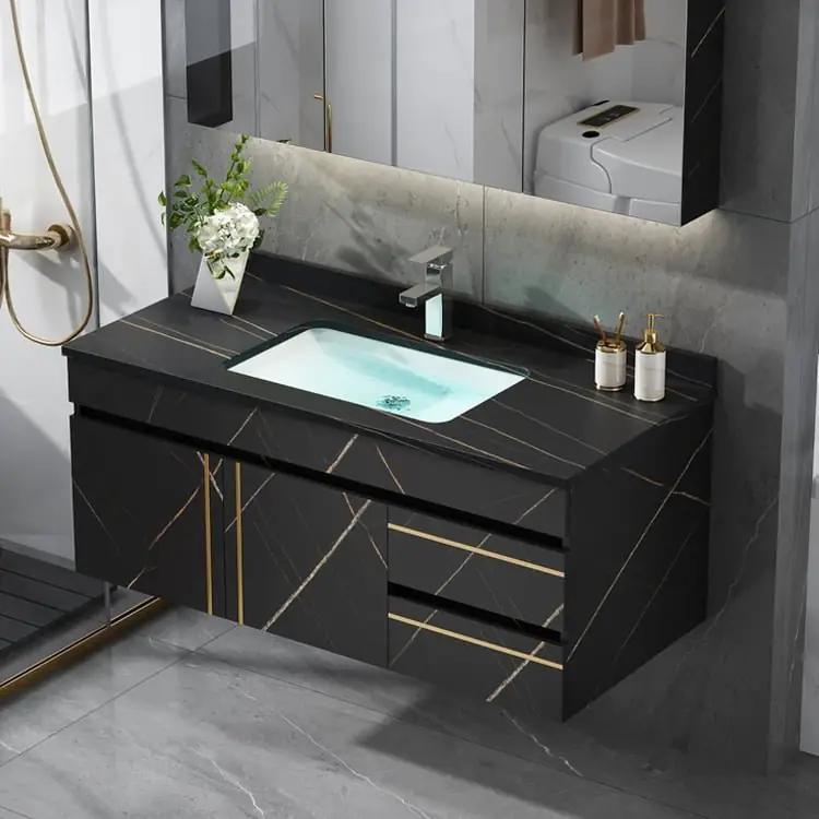 Molecule Vanity Wood cabinet with Basin - Image 11