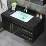 Molecule Vanity Wood cabinet with Basin