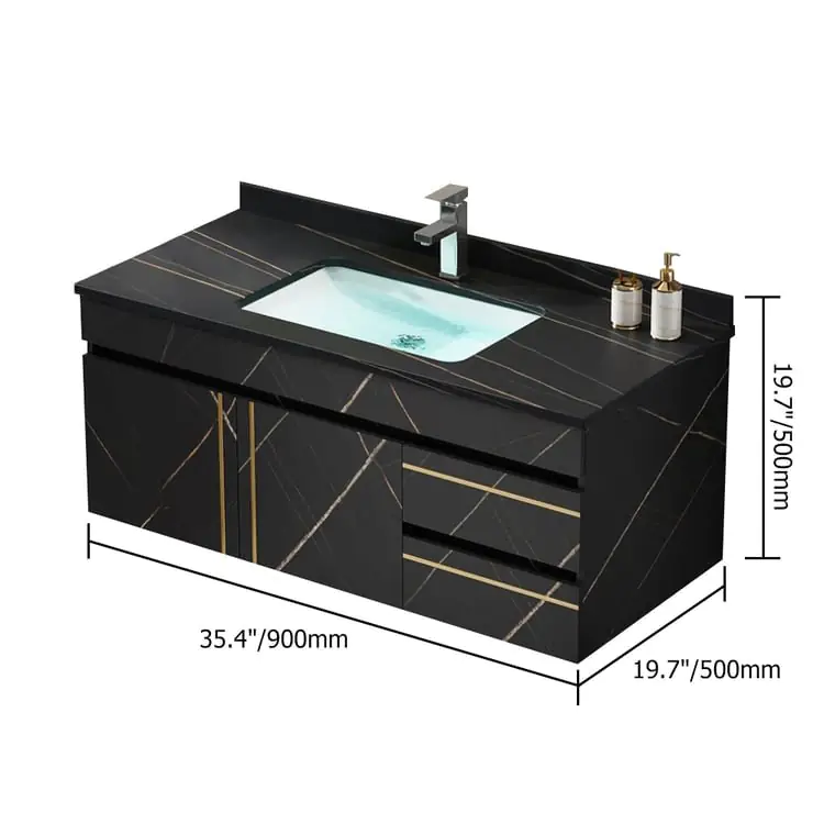 Molecule Vanity Wood cabinet with Basin - Image 16