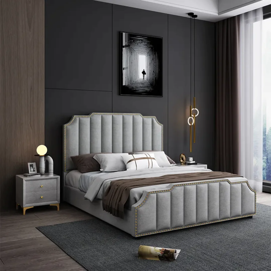 Revvex Modern Italian Design Luxury Bed King Size Modern Leather Bed - Image 3