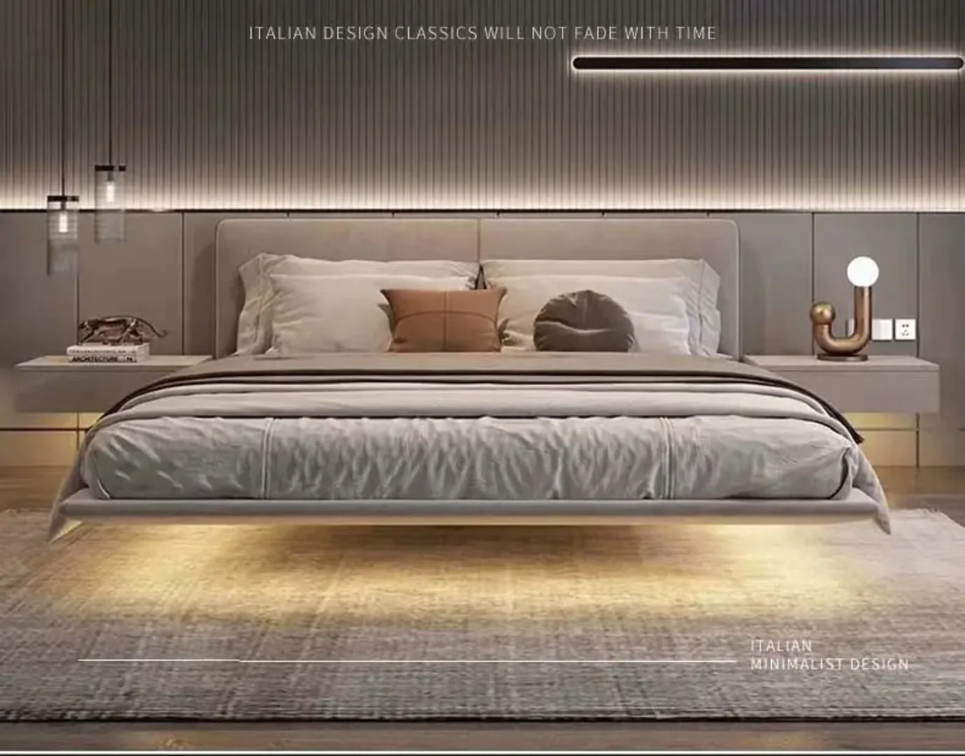 Luxury & Classy modern King bed room furniture bedroom set bed frame solid wooden - Image 6