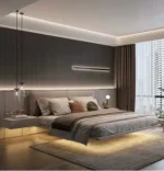 Luxury & Classy modern King bed room furniture bedroom set bed frame solid wooden - Image 5