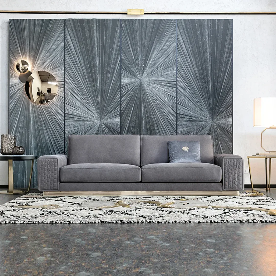 Sage Modern White Luxurious Velvet leather Sofa: Elegant 5-Seater Living Room Set - Image 6