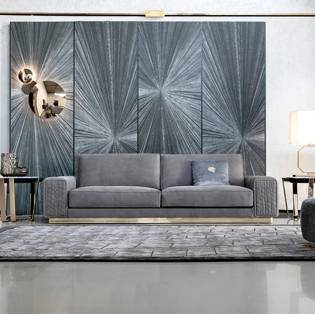 Sage Modern White Luxurious Velvet leather Sofa: Elegant 5-Seater Living Room Set - Image 5