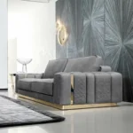 Sage Modern White Luxurious Velvet leather Sofa: Elegant 5-Seater Living Room Set - Image 2