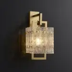 Camphor Geometric Brass Wall Sconce with Water-Ripple Glass – Modern Luxury Lighting - Image 3